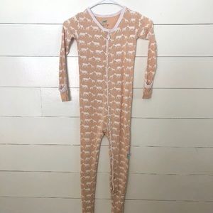 Kickee Pants catch tiger doe fawn Ruffle Footie pj